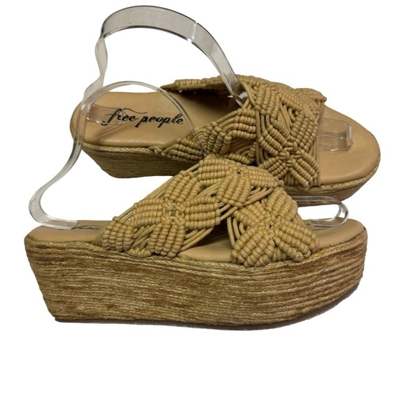 Free People Highline Espadrille Wedge Platform sandals in Natural Size 40 US 10 - Picture 4 of 8